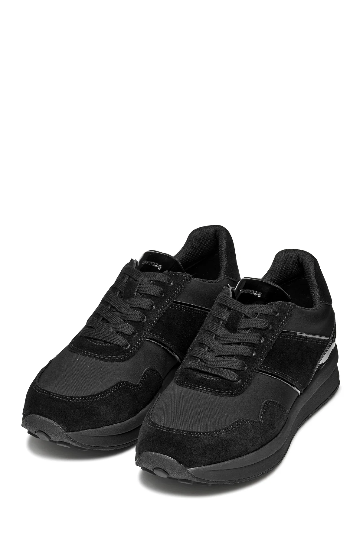 Geox Kadın Siyah D Runntıx A - Nylon+Suede Bağcıklı Kalın Tabanlı Kumaş Sneaker - Image 3