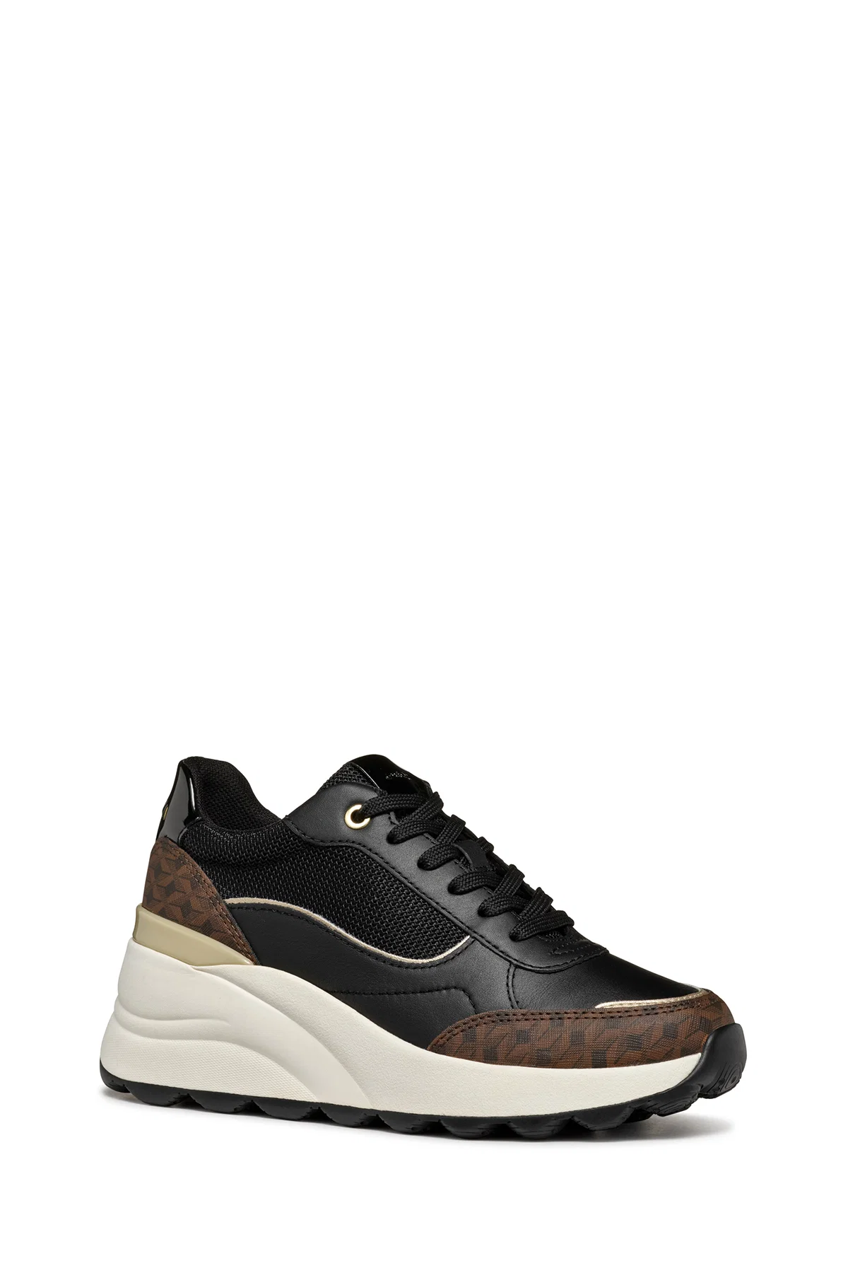 Geox Kadın Siyah D Spherica Bağcıklı Deri Sneaker - Image 3