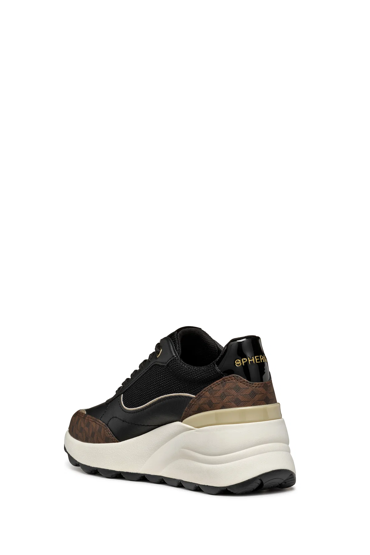 Geox Kadın Siyah D Spherica Bağcıklı Deri Sneaker - Image 4