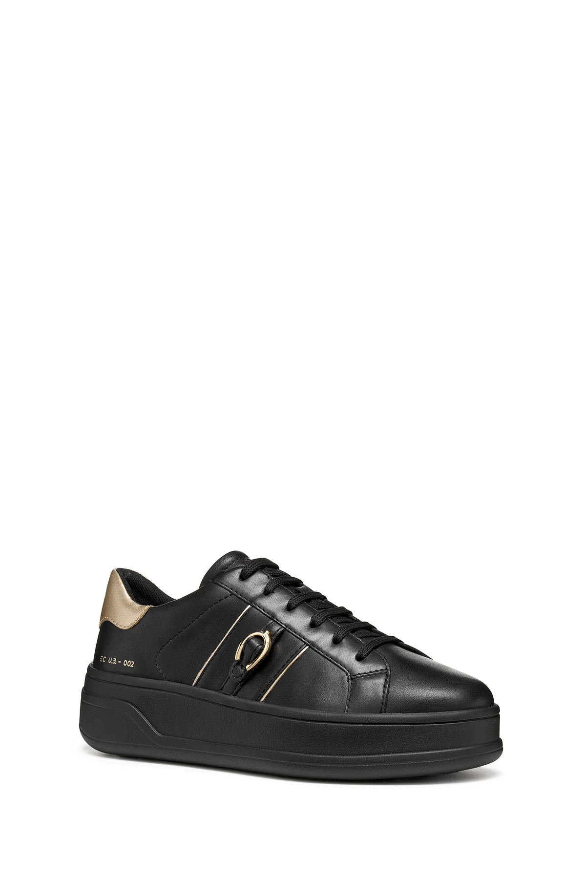 Geox Kadın Siyah D Spherıca Ecub-2 B - Nappa+Me Bağcıklı Kalın Tabanlı Deri Sneaker - Image 3