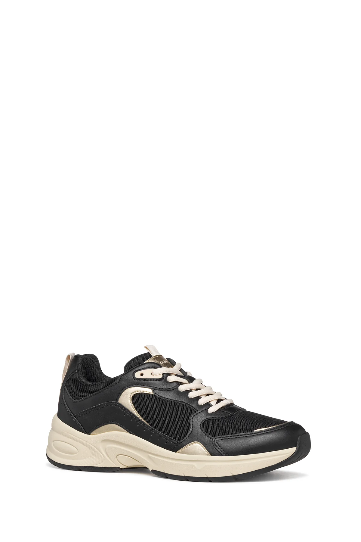 Geox Kadın Siyah D Zarvıa A - Mesh+Pearl.Gbk Bağcıklı Kalın Tabanlı Deri Sneaker - Image 3