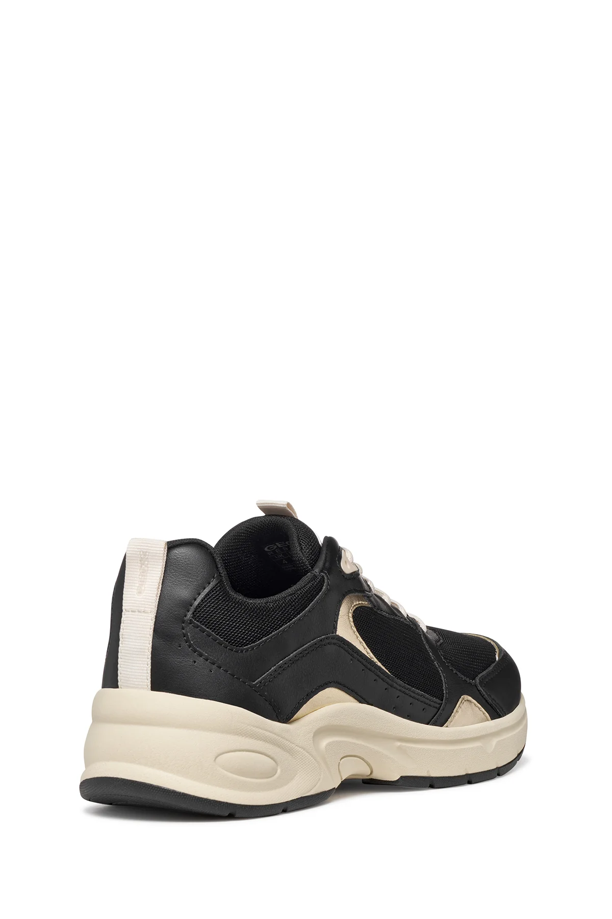 Geox Kadın Siyah D Zarvıa A - Mesh+Pearl.Gbk Bağcıklı Kalın Tabanlı Deri Sneaker - Image 4