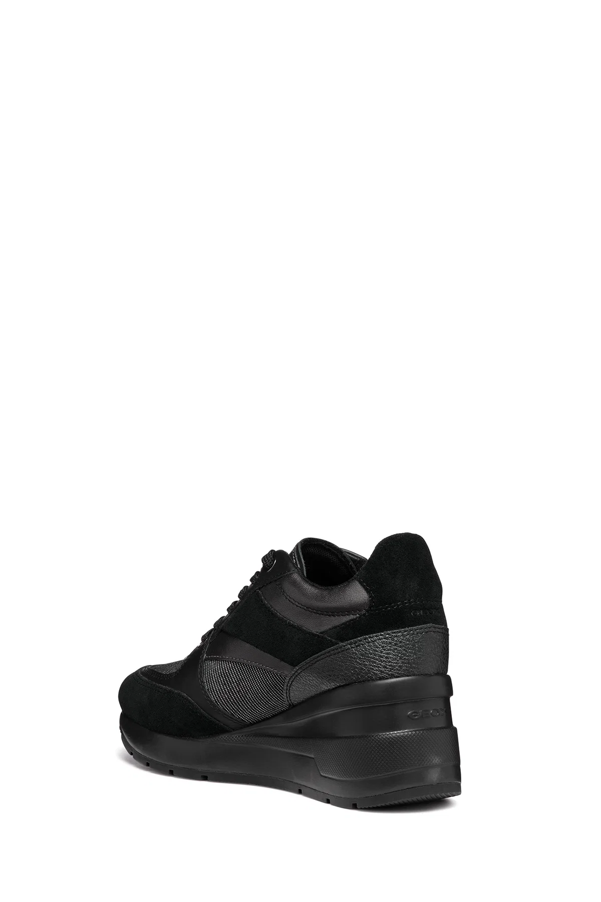 Geox Kadın Siyah D Zosma Bağcıklı Dolgu Topuklu Deri Sneaker - Image 6