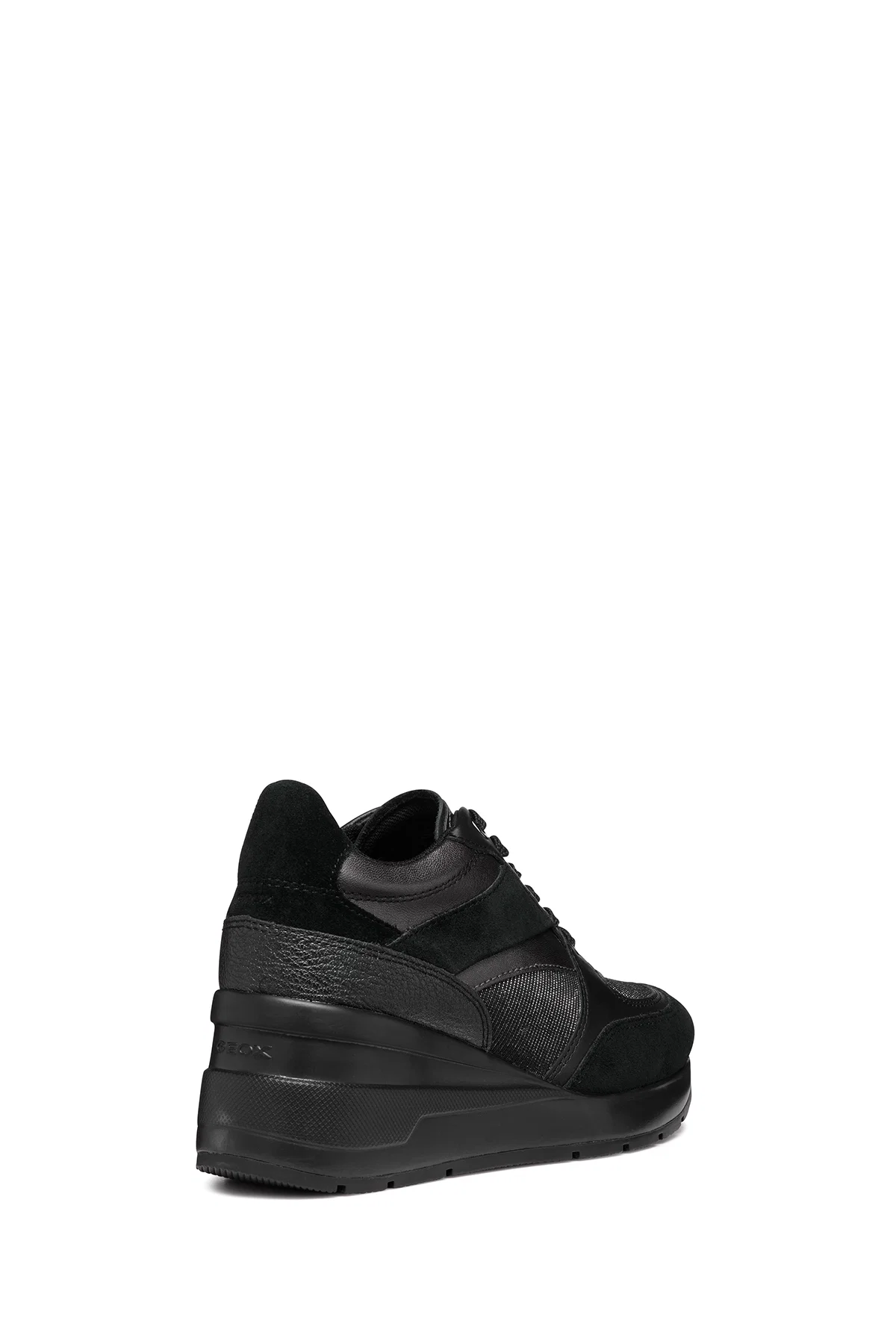 Geox Kadın Siyah D Zosma Bağcıklı Dolgu Topuklu Deri Sneaker - Image 7