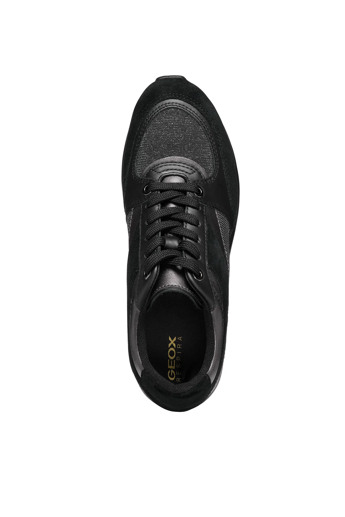 Geox Kadın Siyah D Zosma Bağcıklı Dolgu Topuklu Deri Sneaker - Image 8