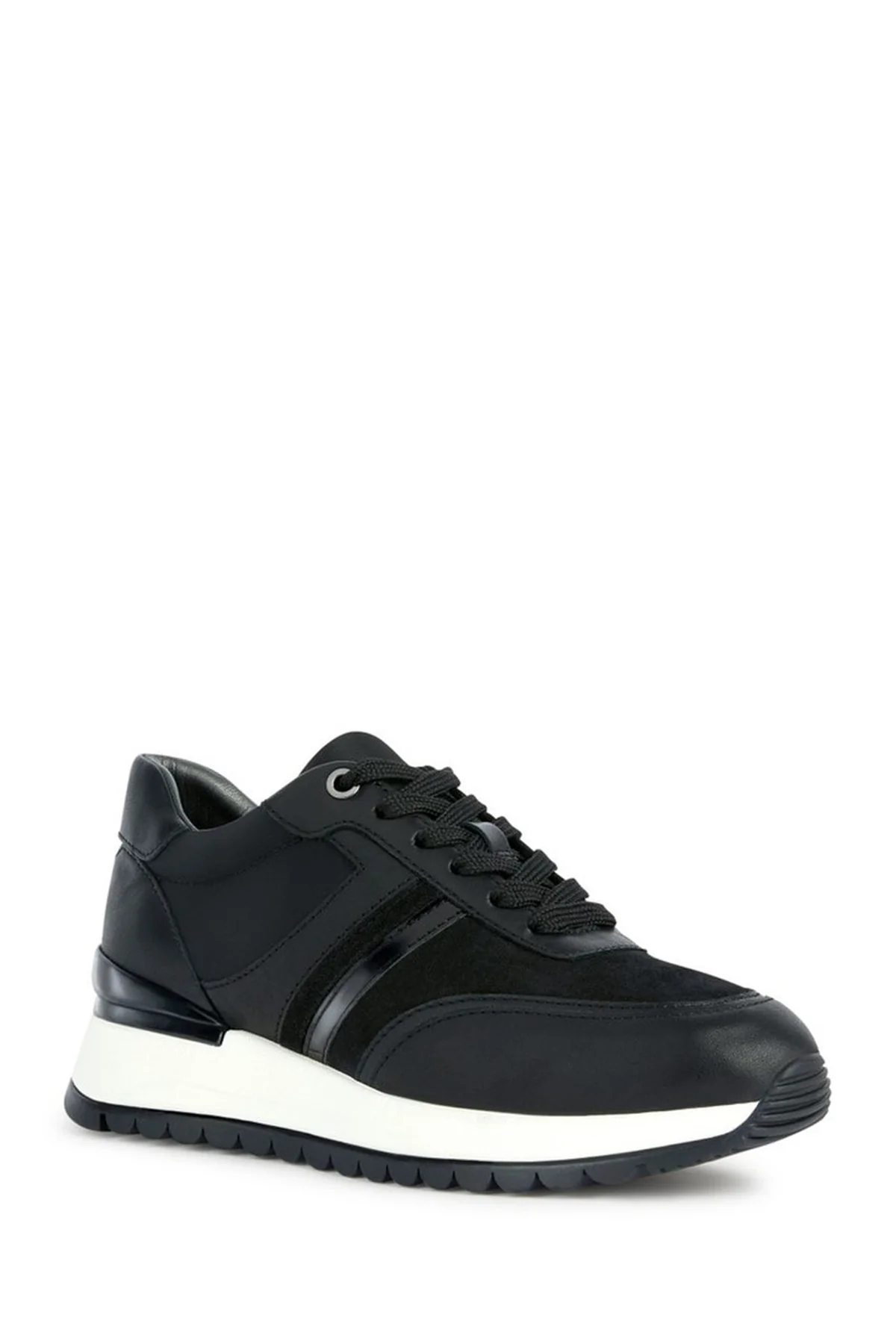 Geox Kadın Siyah Desya Deri Kalın Topuklu Bağcıklı Sneaker - Image 3