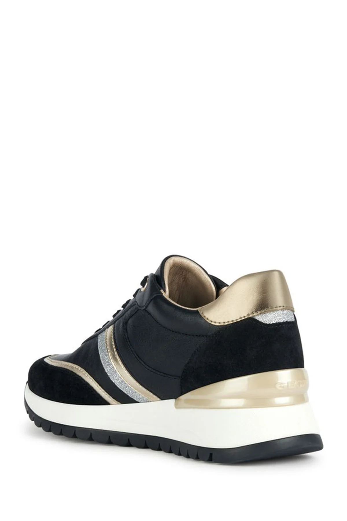 Geox Kadın Siyah Desya Kalın Tabanlı Deri Sneaker - Image 2