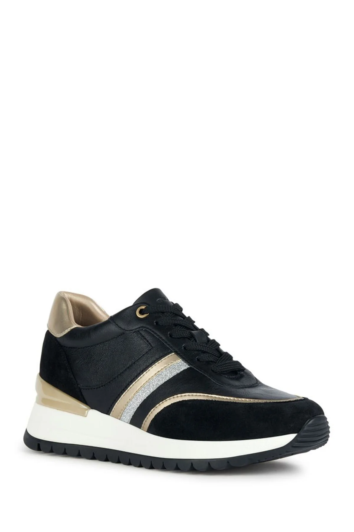 Geox Kadın Siyah Desya Kalın Tabanlı Deri Sneaker - Image 3