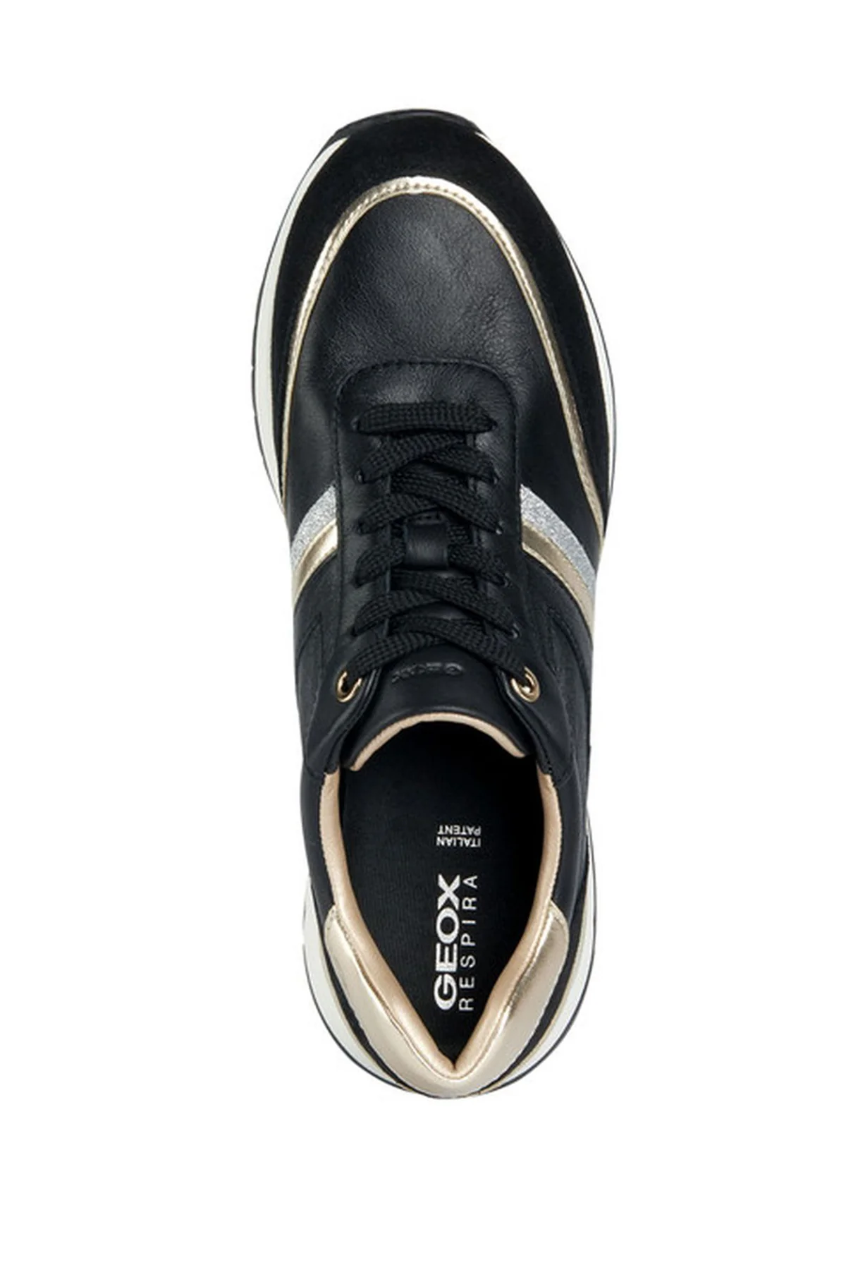 Geox Kadın Siyah Desya Kalın Tabanlı Deri Sneaker - Image 5