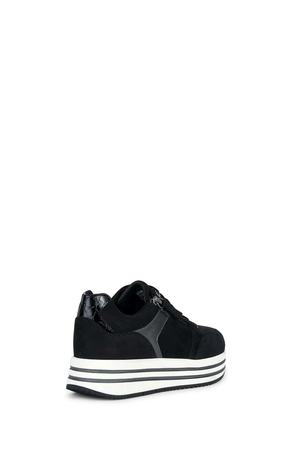 Geox Kadın Siyah Kency Kalın Tabanlı Bağcıklı Deri Sneaker - Image 4