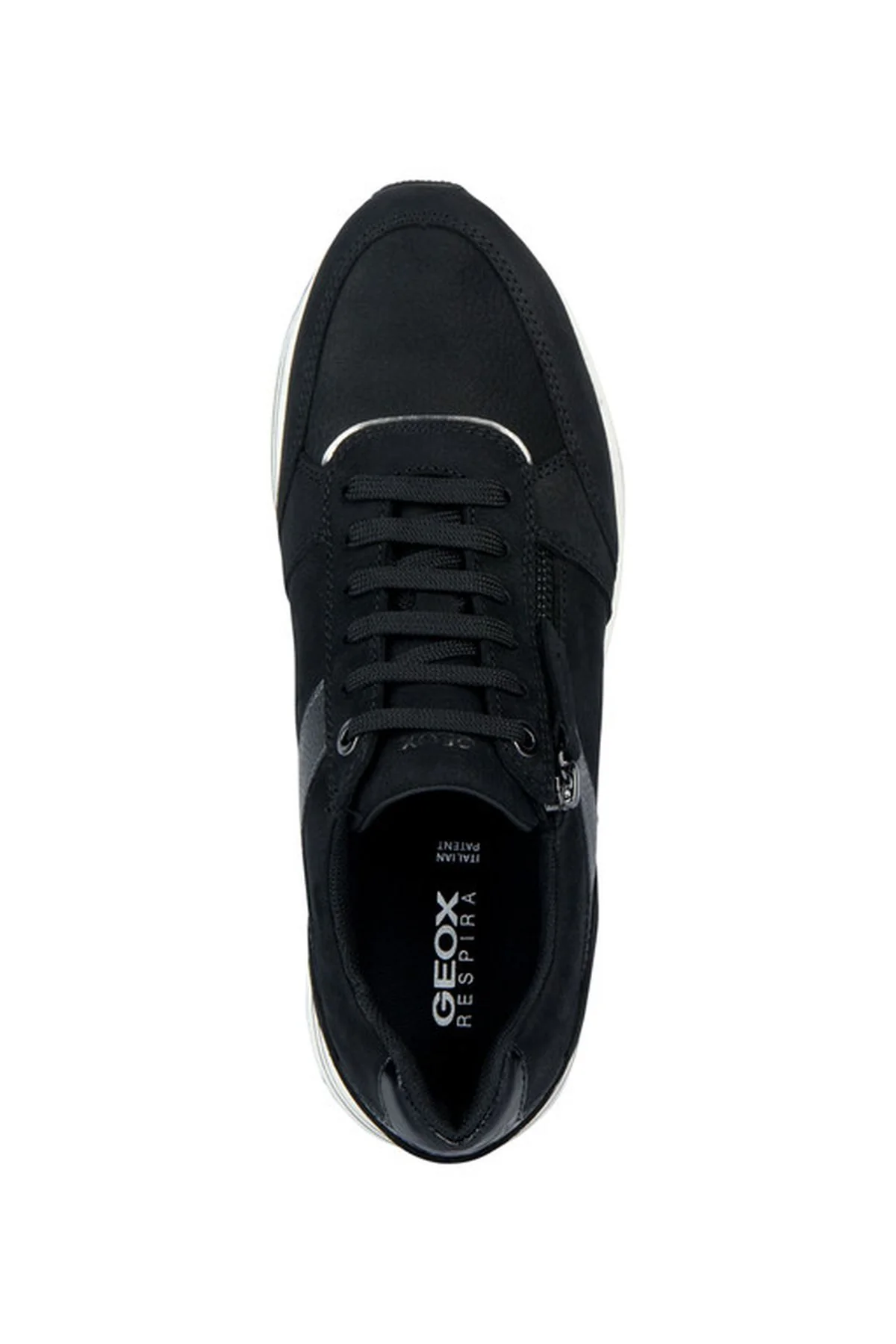 Geox Kadın Siyah Kency Kalın Tabanlı Bağcıklı Deri Sneaker - Image 5