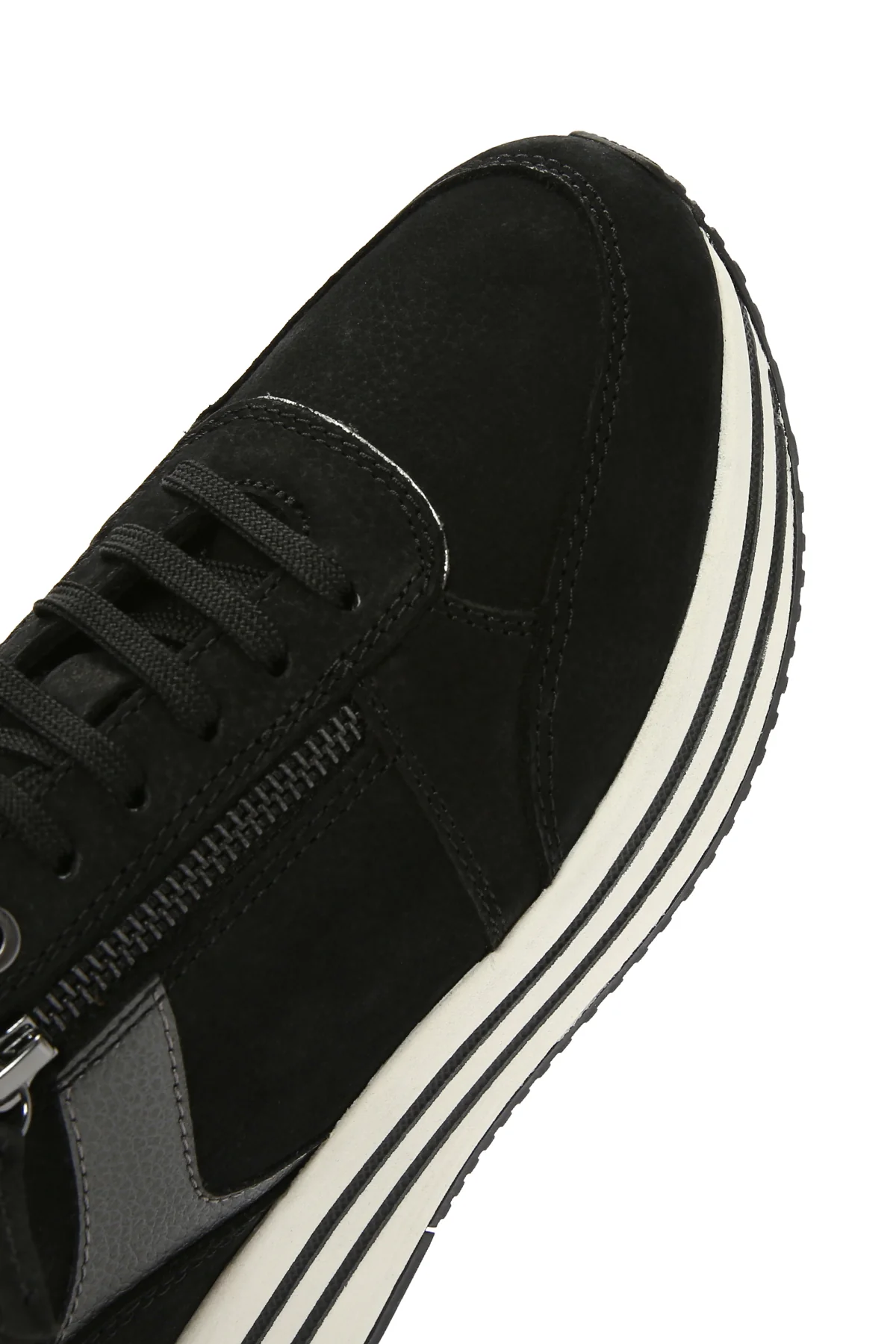 Geox Kadın Siyah Kency Kalın Tabanlı Bağcıklı Deri Sneaker - Image 9