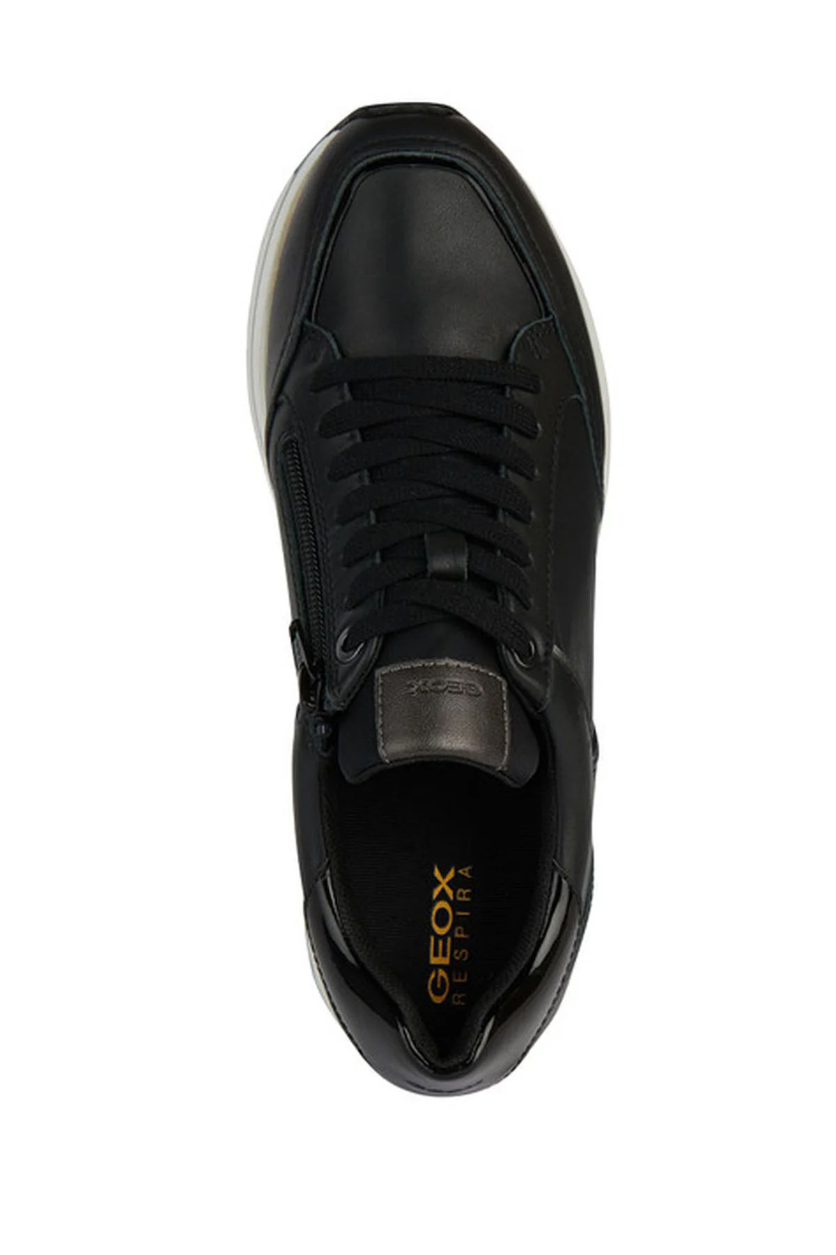Geox Kadın Siyah Kency Kalın Tabanlı Bağcıklı Deri Sneaker - Image 5