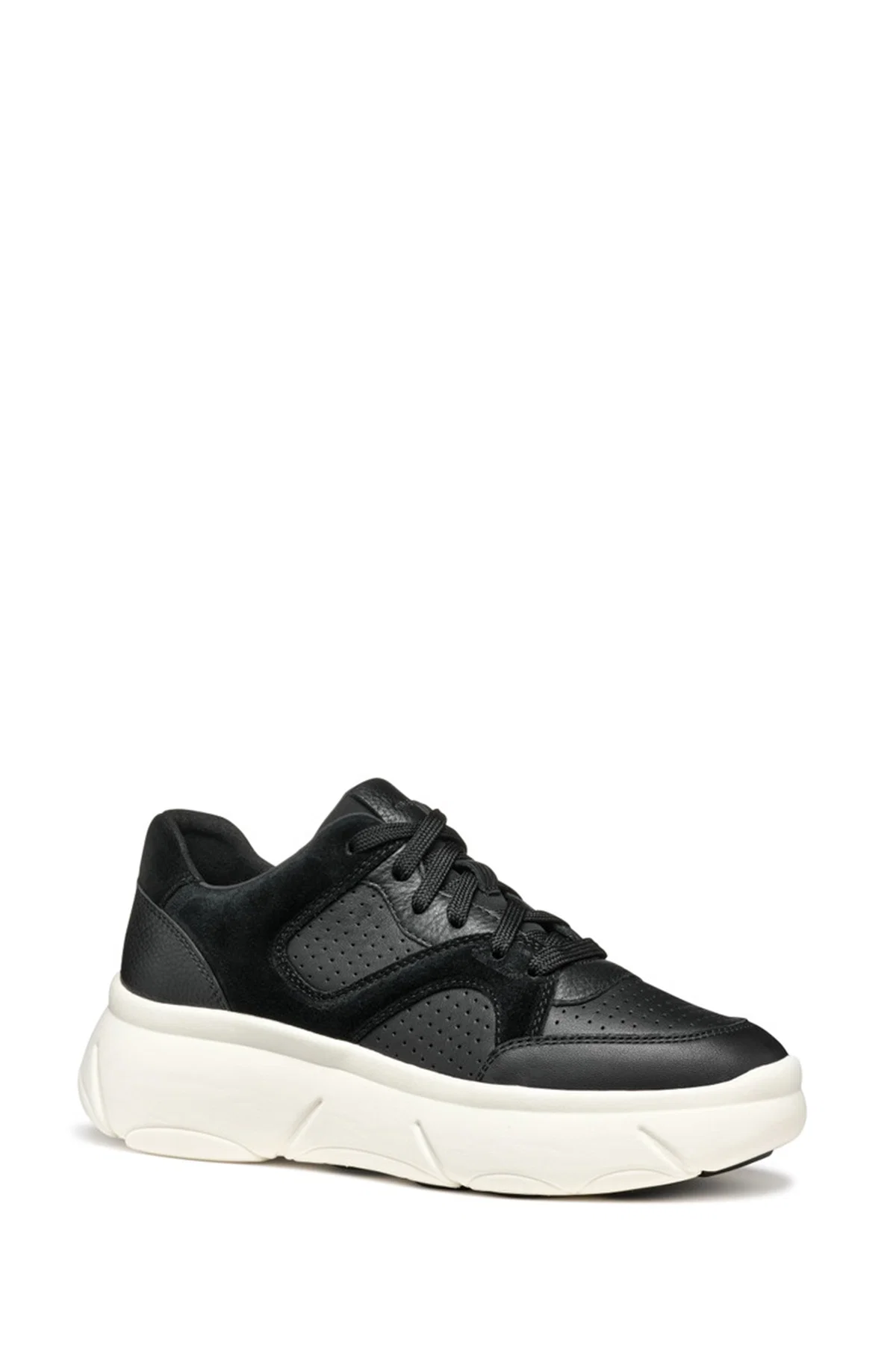 Geox Kadın Siyah Nebula Bağcıklı Kalın Tabanlı Deri Sneaker - Image 2