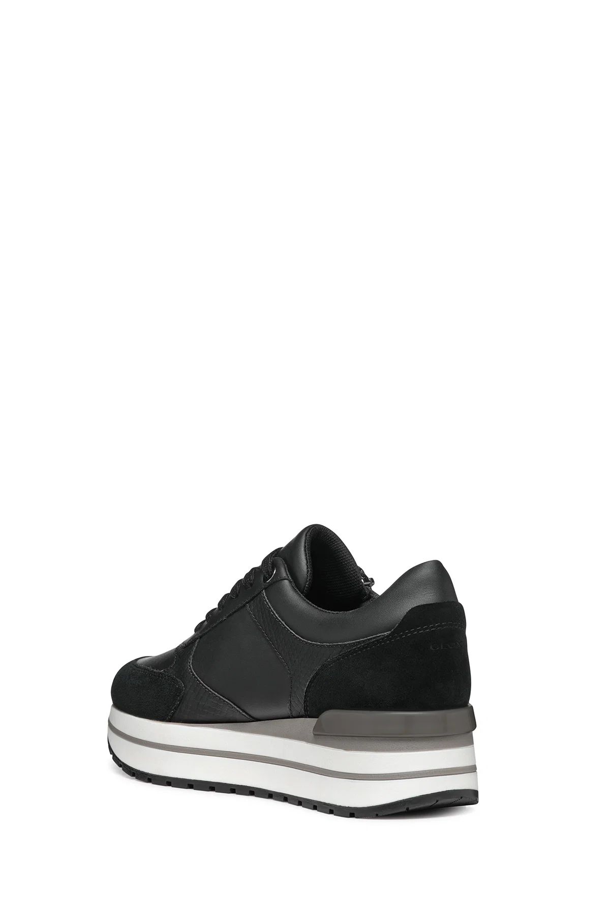 Geox Kadın Siyah New Kency Bağcıklı Kalın Tabanlı Sneaker - Image 4