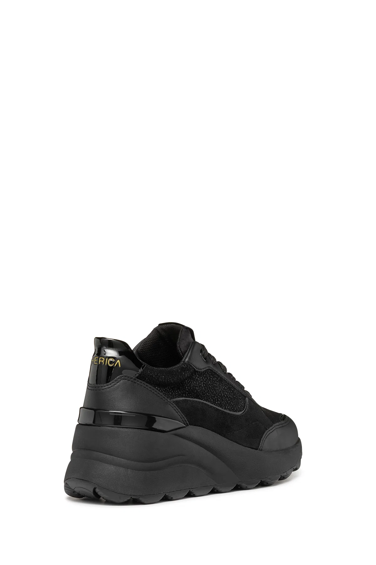 Geox Kadın Siyah Spherica Ec13 Bağcıklı Kalın Taban Deri Sneaker - Image 5