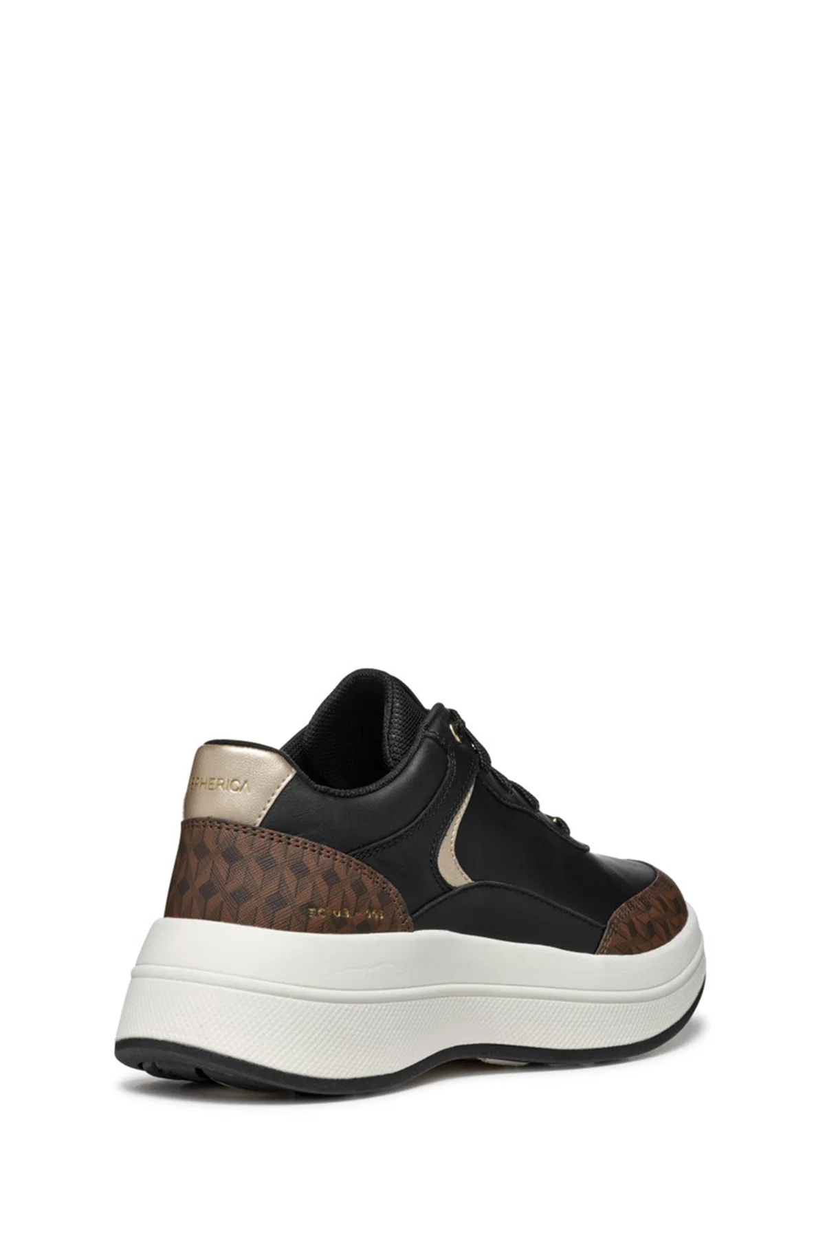 Geox Kadın Siyah Spherica Ecub-3 Bağcıklı Kalın Tabanlı Deri Sneaker - Image 4
