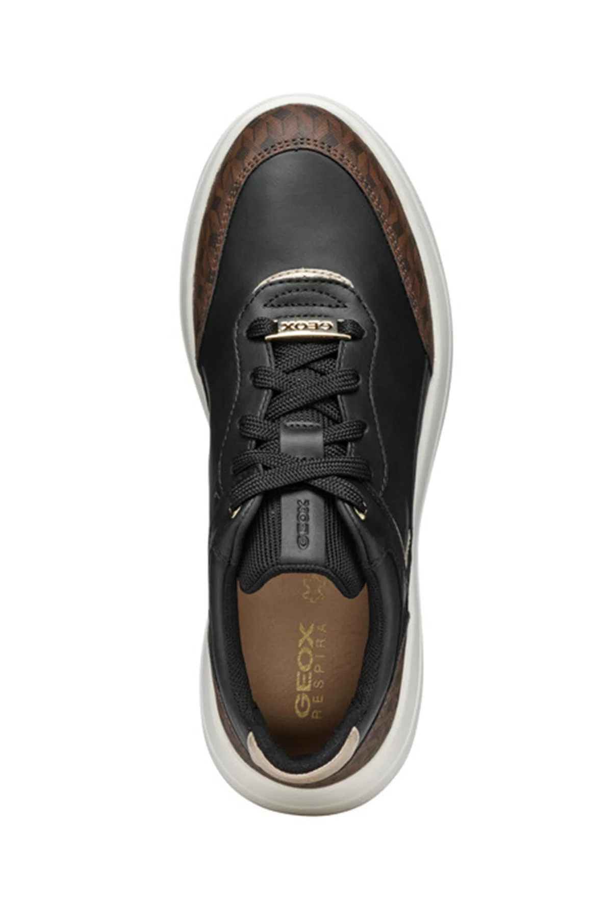 Geox Kadın Siyah Spherica Ecub-3 Bağcıklı Kalın Tabanlı Deri Sneaker - Image 5