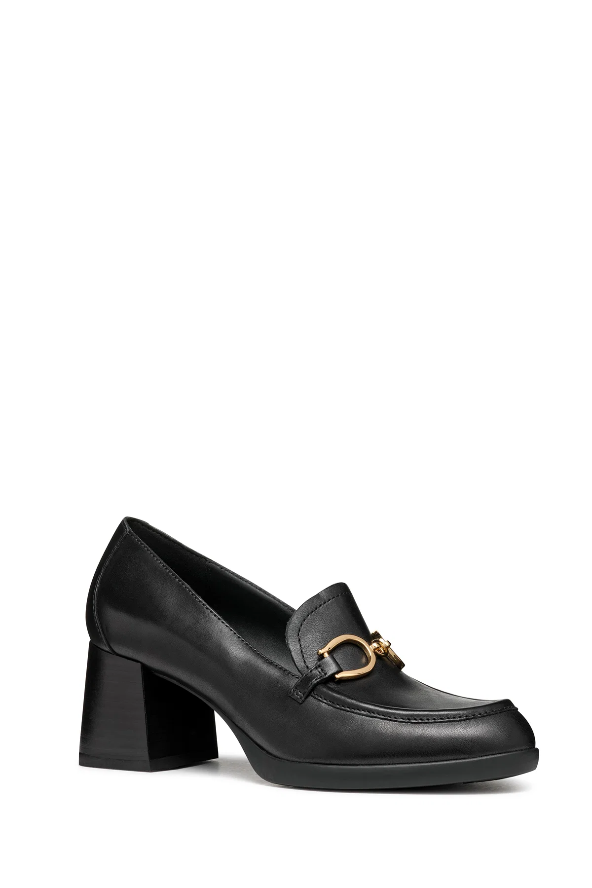 Geox Kadın Siyah Walk Pleasure Toka Detaylı Kalın Topuklu Deri Loafer - Image 3