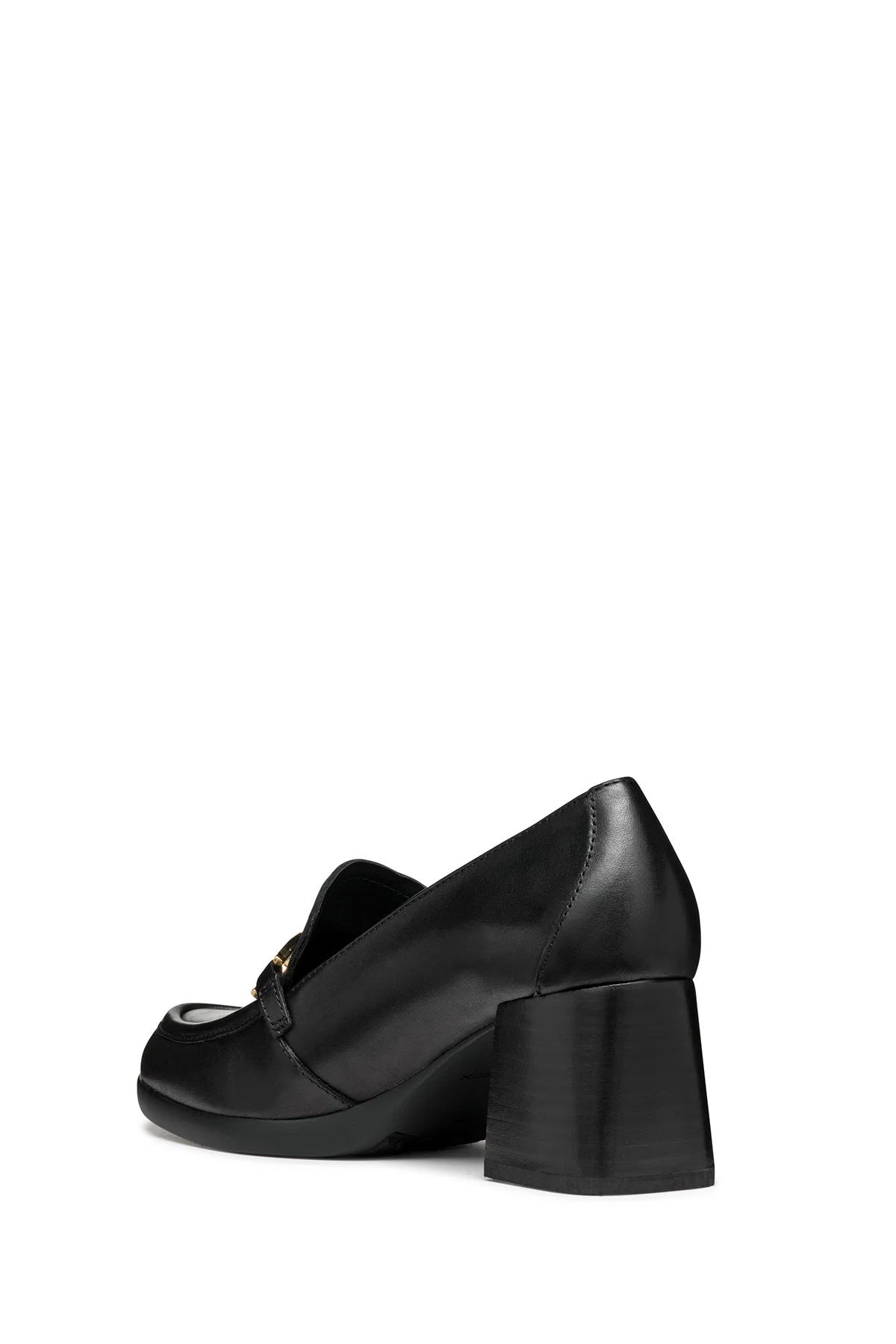 Geox Kadın Siyah Walk Pleasure Toka Detaylı Kalın Topuklu Deri Loafer - Image 4