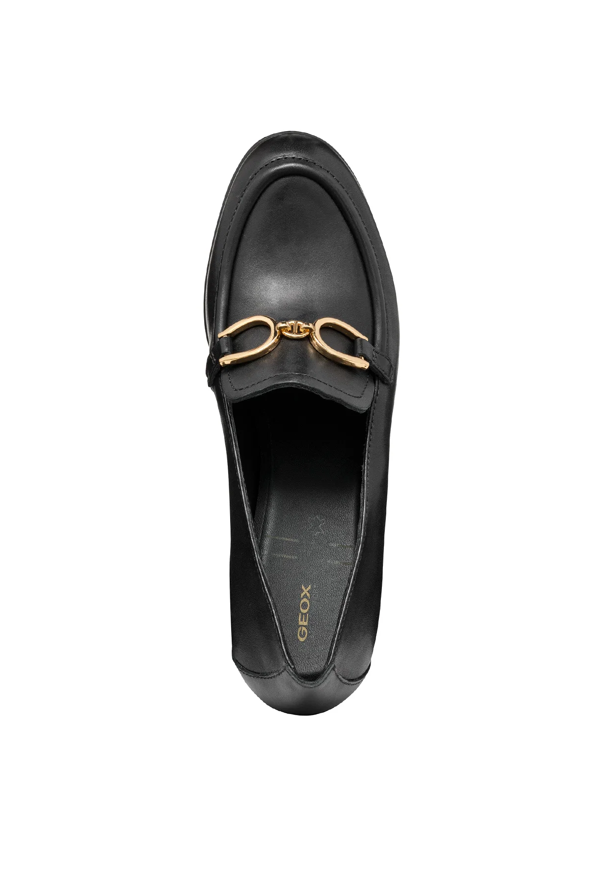 Geox Kadın Siyah Walk Pleasure Toka Detaylı Kalın Topuklu Deri Loafer - Image 5