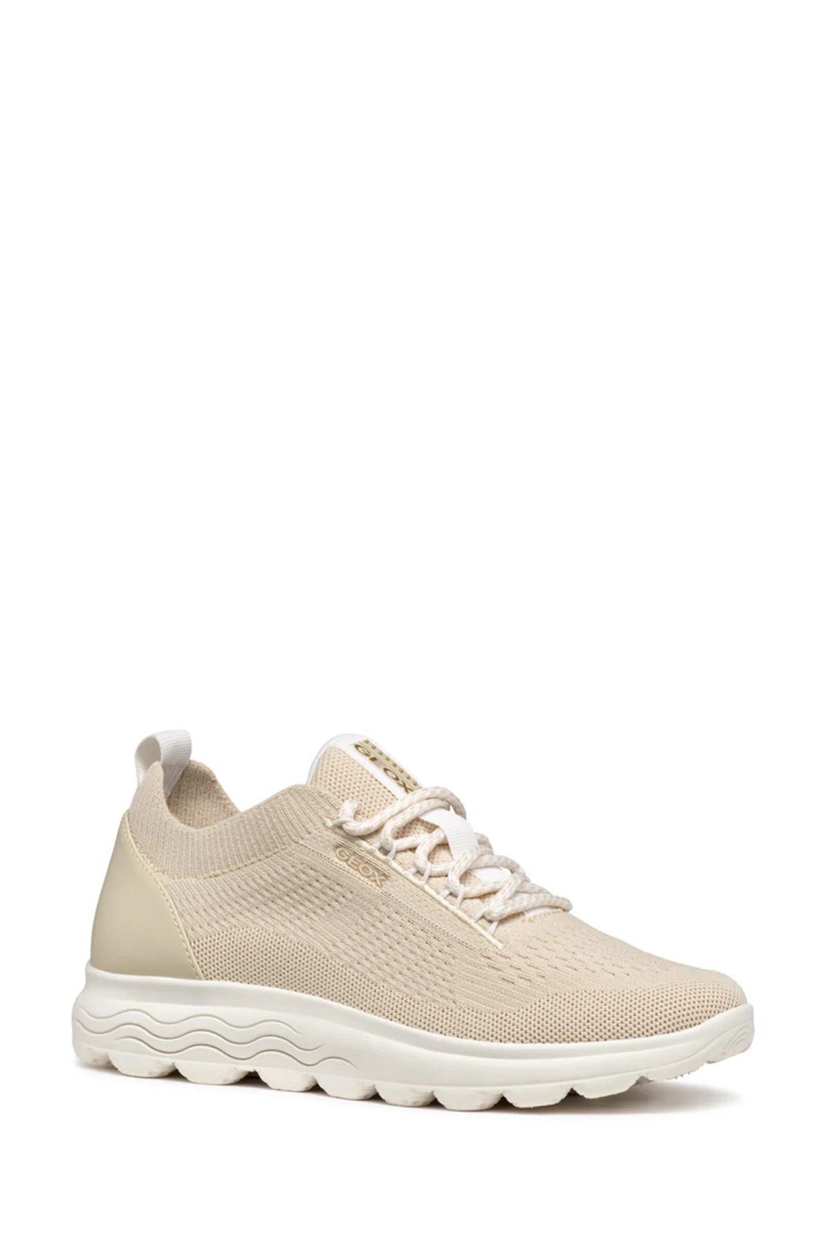 Geox Kadın Vizon D Spherica A - Knitted Text Bağcıklı Kalın Tabanlı Kumaş Sneaker - Image 2