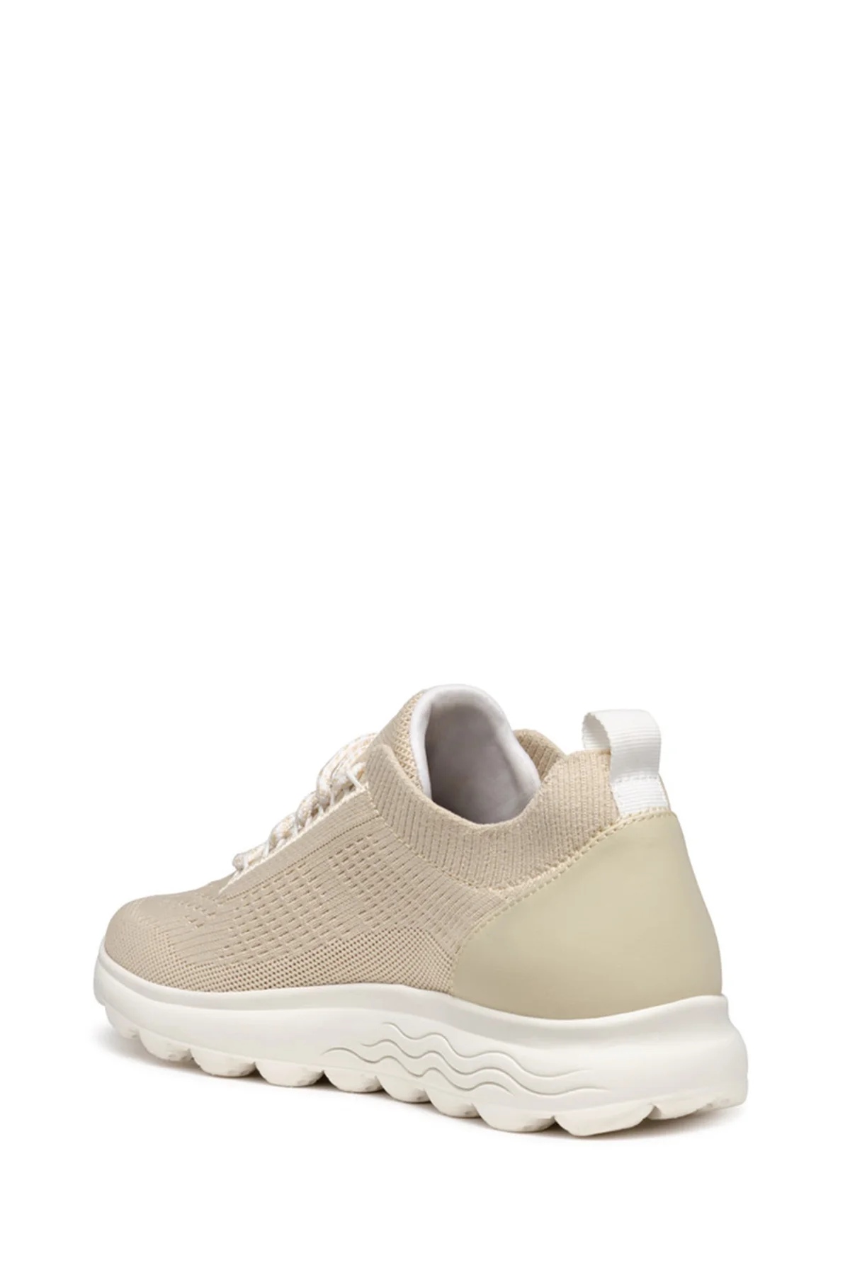 Geox Kadın Vizon D Spherica A - Knitted Text Bağcıklı Kalın Tabanlı Kumaş Sneaker - Image 3