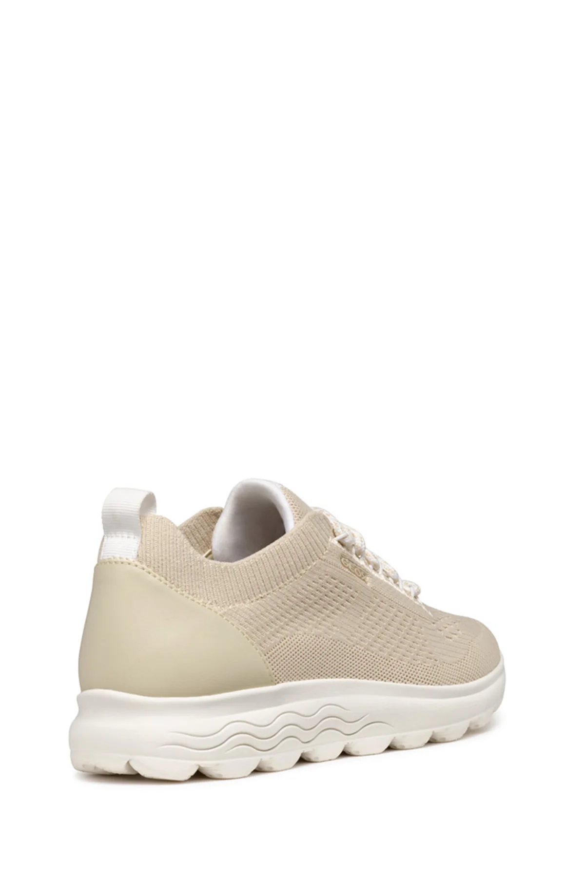 Geox Kadın Vizon D Spherica A - Knitted Text Bağcıklı Kalın Tabanlı Kumaş Sneaker - Image 4
