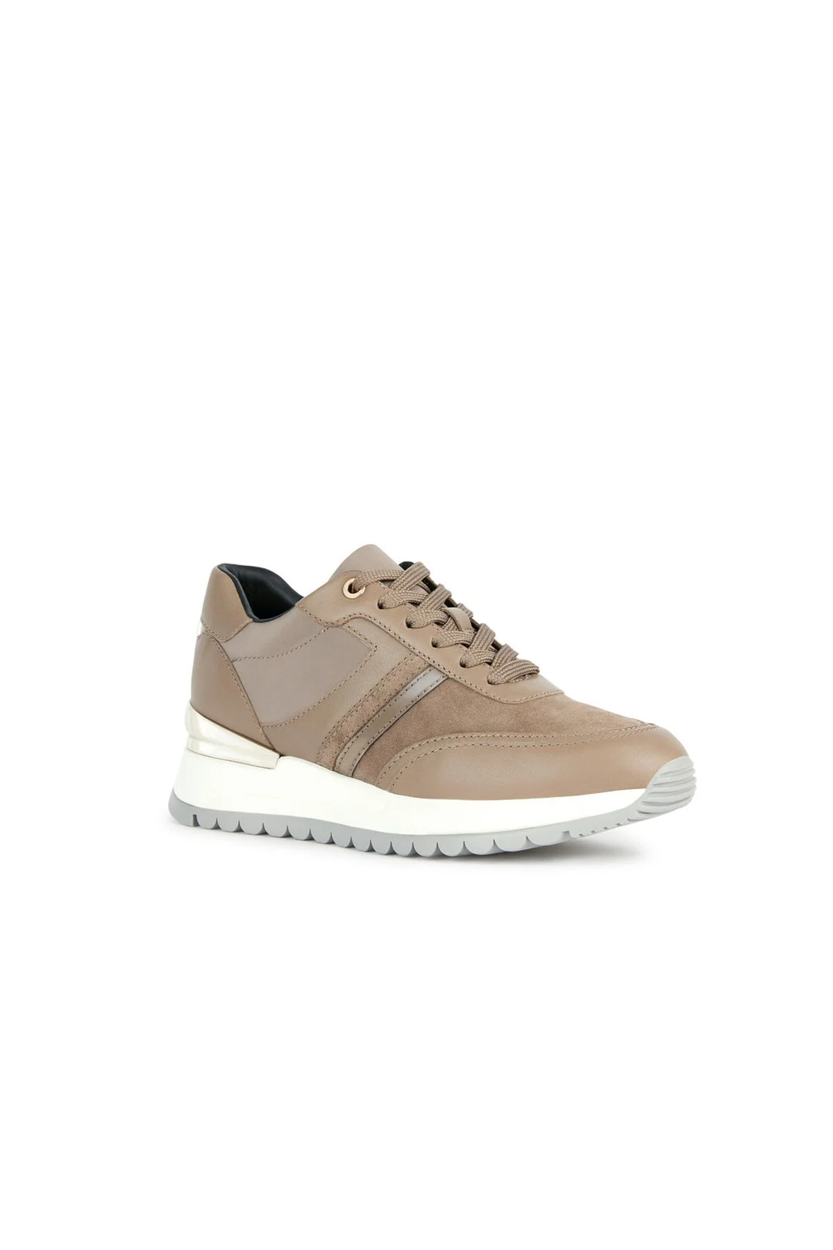 Geox Kadın Vizon Desya Süet Deri Kalın Topuklu Bağcıklı Sneaker - Image 3