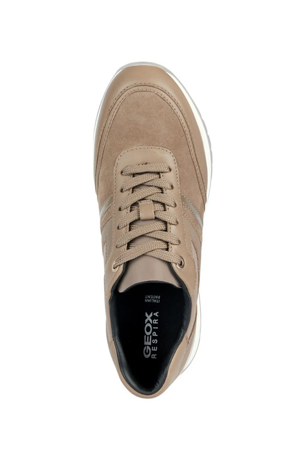 Geox Kadın Vizon Desya Süet Deri Kalın Topuklu Bağcıklı Sneaker - Image 5