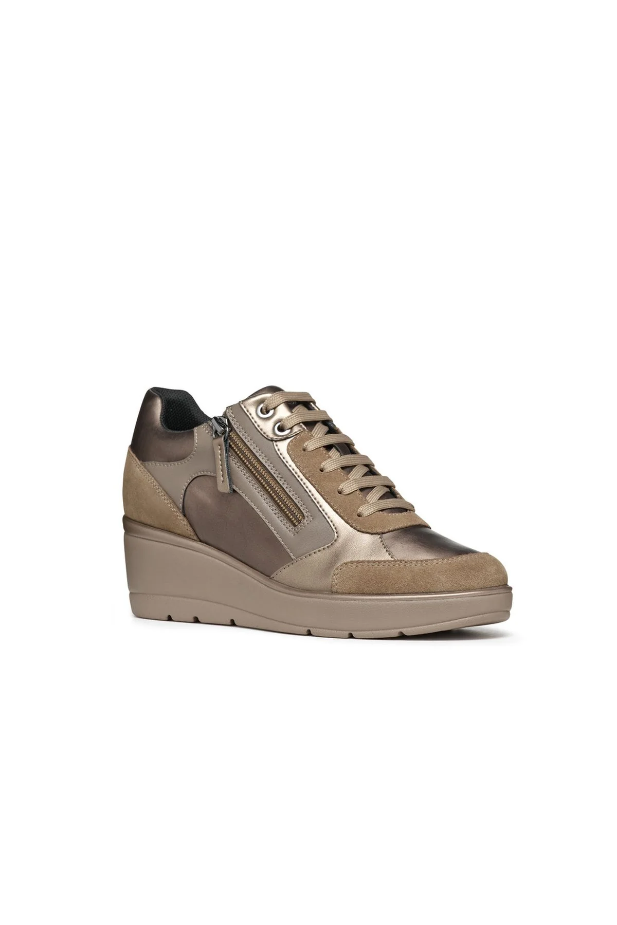 Geox Kadın Vizon Ilde Kalın Tabanlı Bağcıklı Sneaker - Image 3