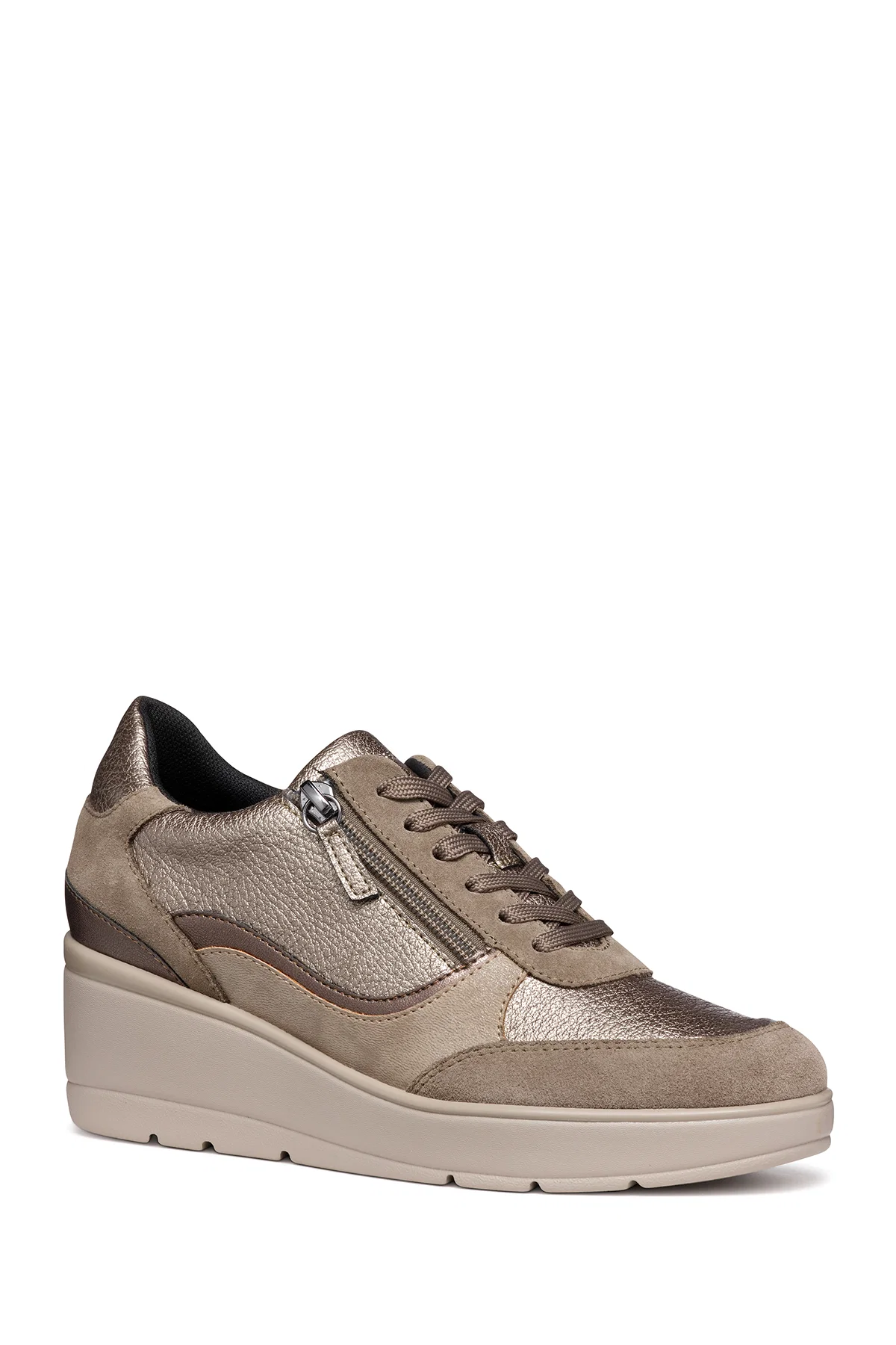 Geox Kadın Vizon Ilde Taup Bağcıklı Kalın Tabanlı Sneaker - Image 3