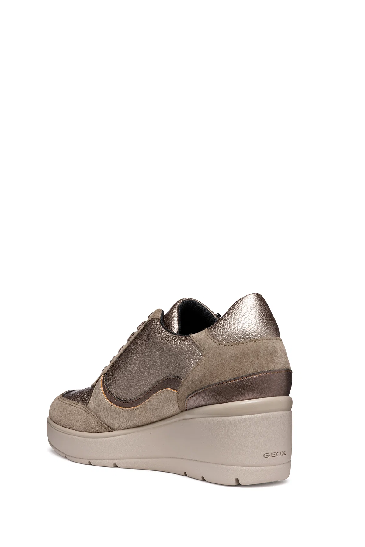 Geox Kadın Vizon Ilde Taup Bağcıklı Kalın Tabanlı Sneaker - Image 4