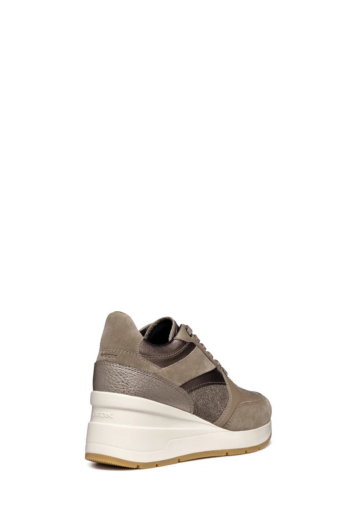 Geox Kadın Vizon Respira Bağcıklı Dolgu Topuklu Deri Sneaker - Image 7
