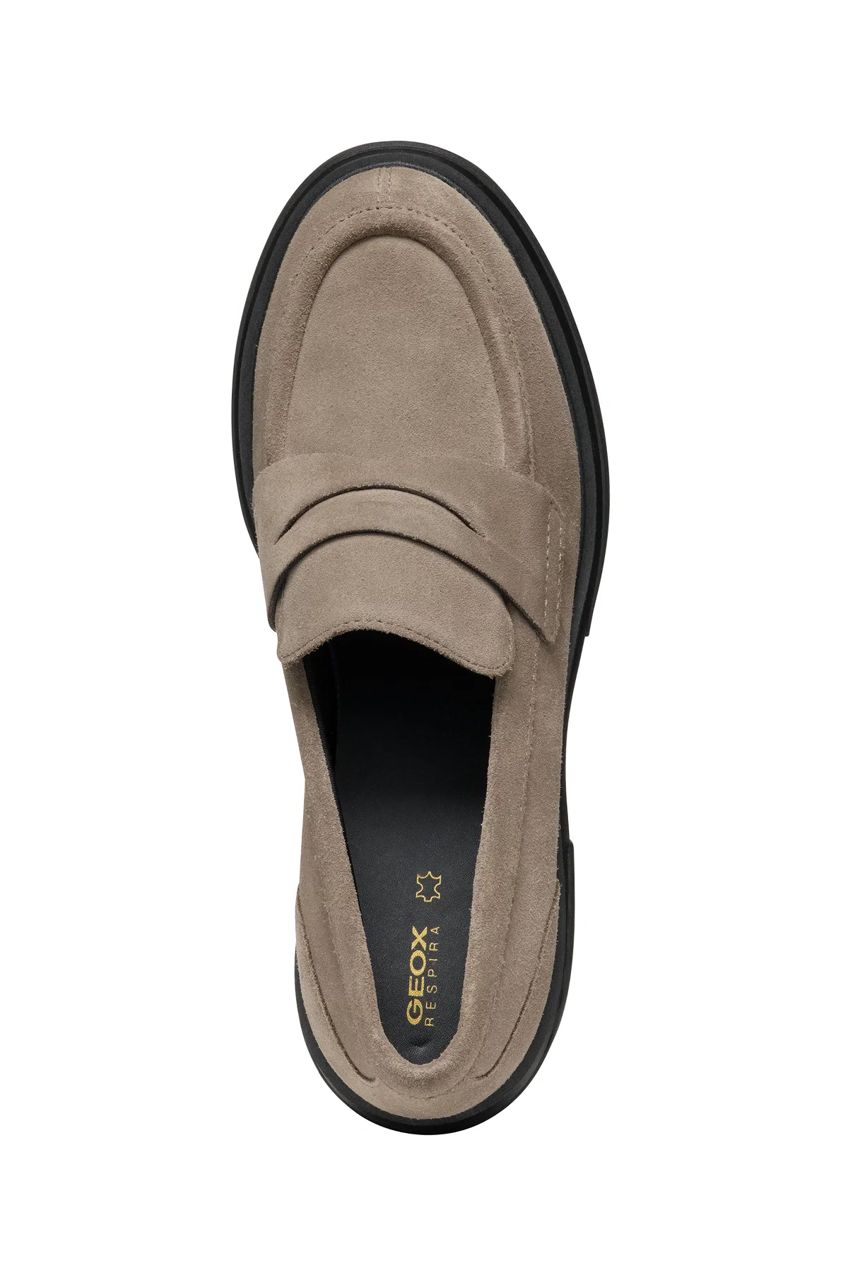 Geox Kadın Vizon Spherica Ec15 Kalın Topuklu Süet Deri Maskülen Loafer - Image 5