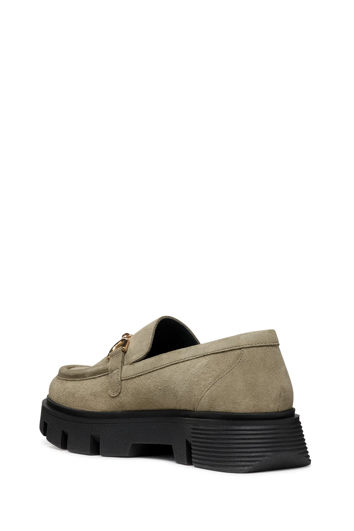 Geox Kadın Vizon Vilde Toka Detaylı Süet Deri Maskülen Loafer - Image 4