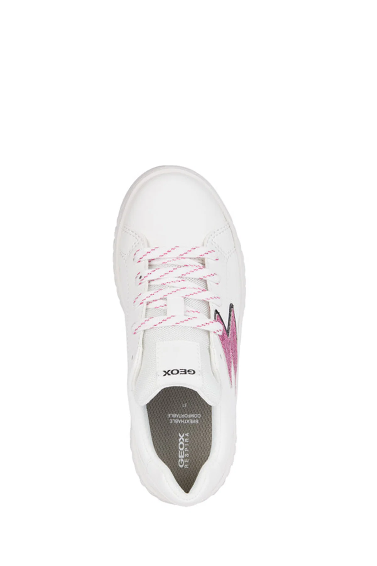 Geox Kız Çocuk Beyaz Mikiroshi Bantlı Deri Sneaker - Image 5