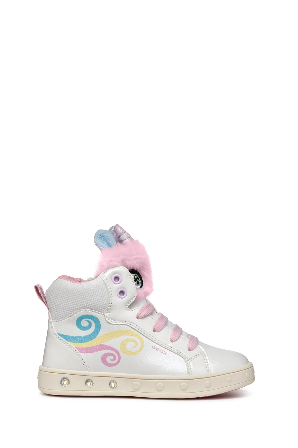 Geox Kız Çocuk Beyaz Skylin Bağcıklı Desenli Bilekli Sneaker - Image 10