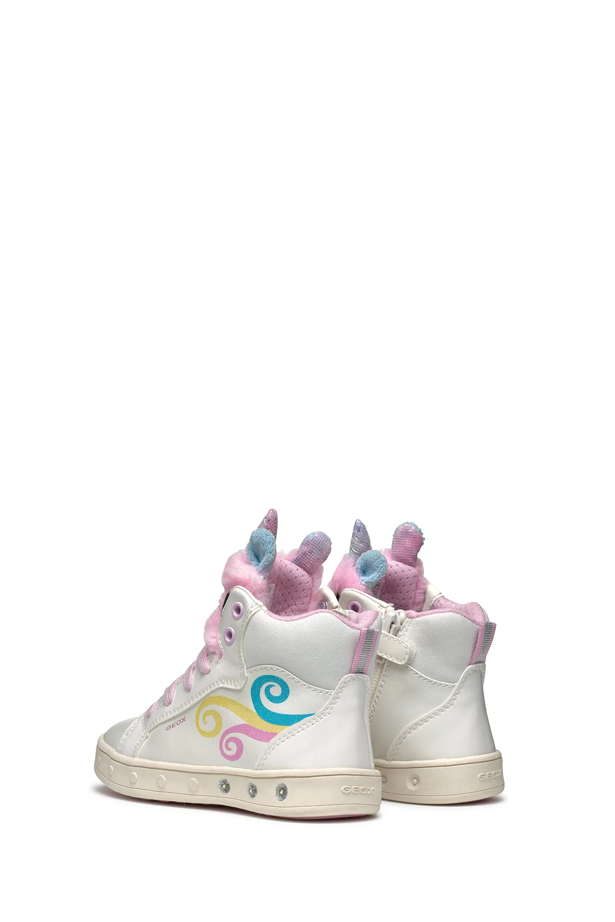 Geox Kız Çocuk Beyaz Skylin Bağcıklı Desenli Bilekli Sneaker - Image 4