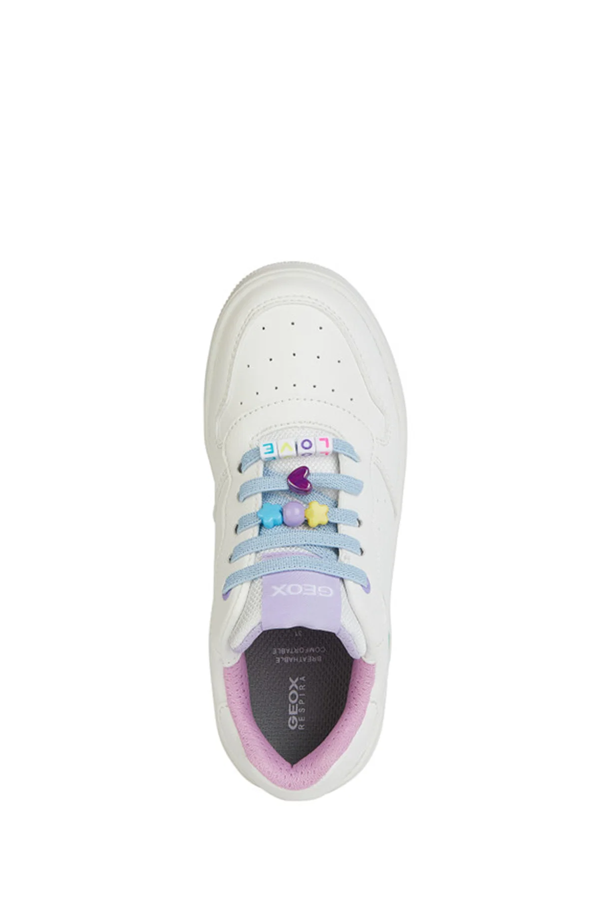 Geox Kız Çocuk Beyaz Washiba Bağcıklı Deri Sneaker - Image 5