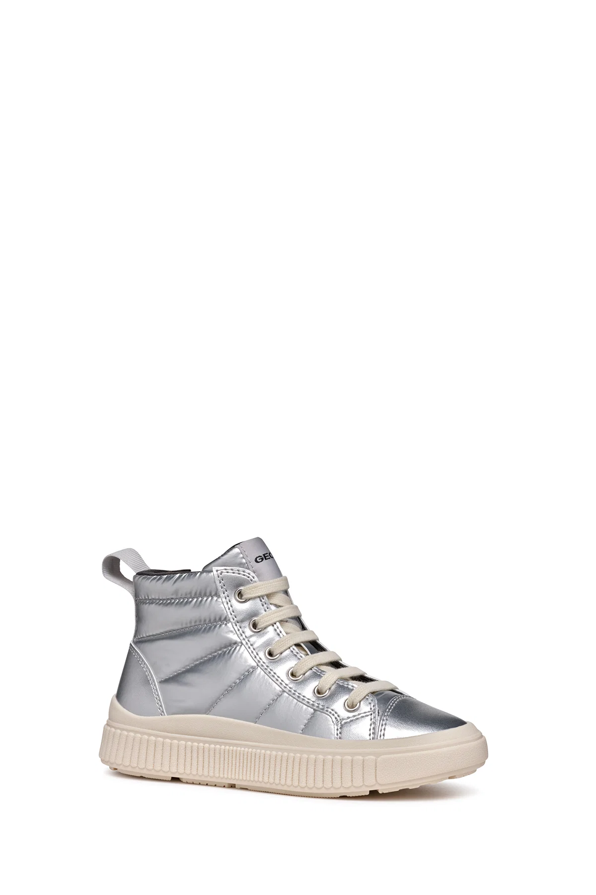 Geox Kız Çocuk Gri Laquinny Bağcıklı Kumaş Bilekli Sneaker - Image 2