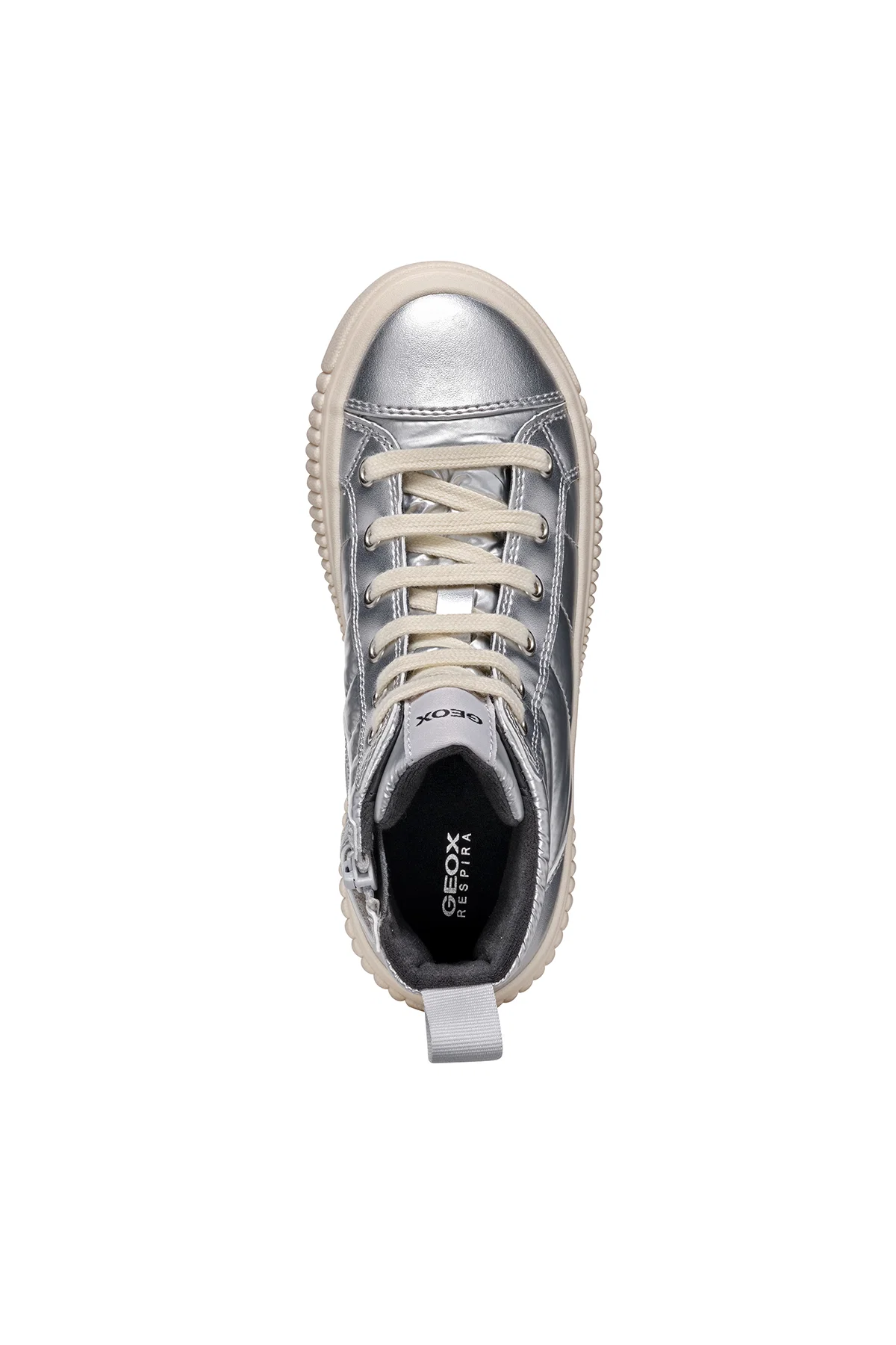 Geox Kız Çocuk Gri Laquinny Bağcıklı Kumaş Bilekli Sneaker - Image 5