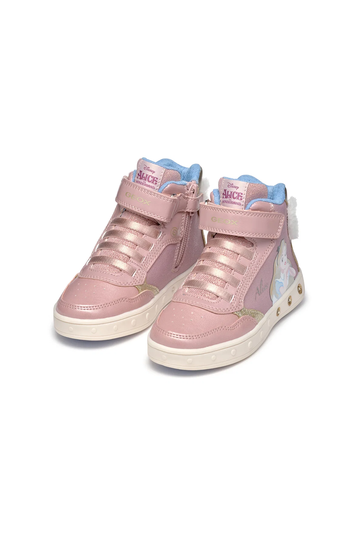 Geox Kız Çocuk Pembe Skylin Bantlı Desenli Bilekli Sneaker - Image 2