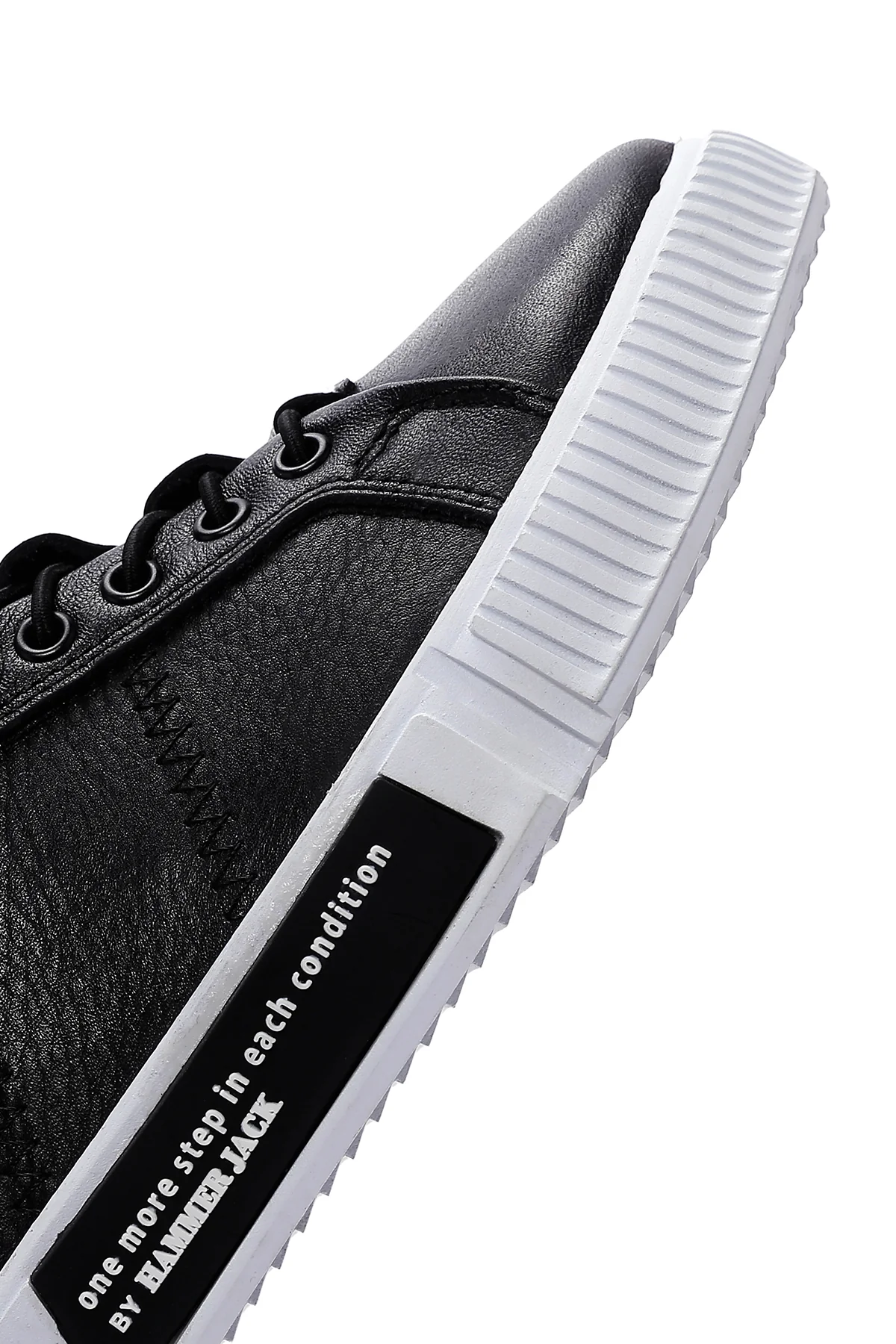 Hammer Jack Erkek Sıyah Toscana Deri Sneaker - Image 10