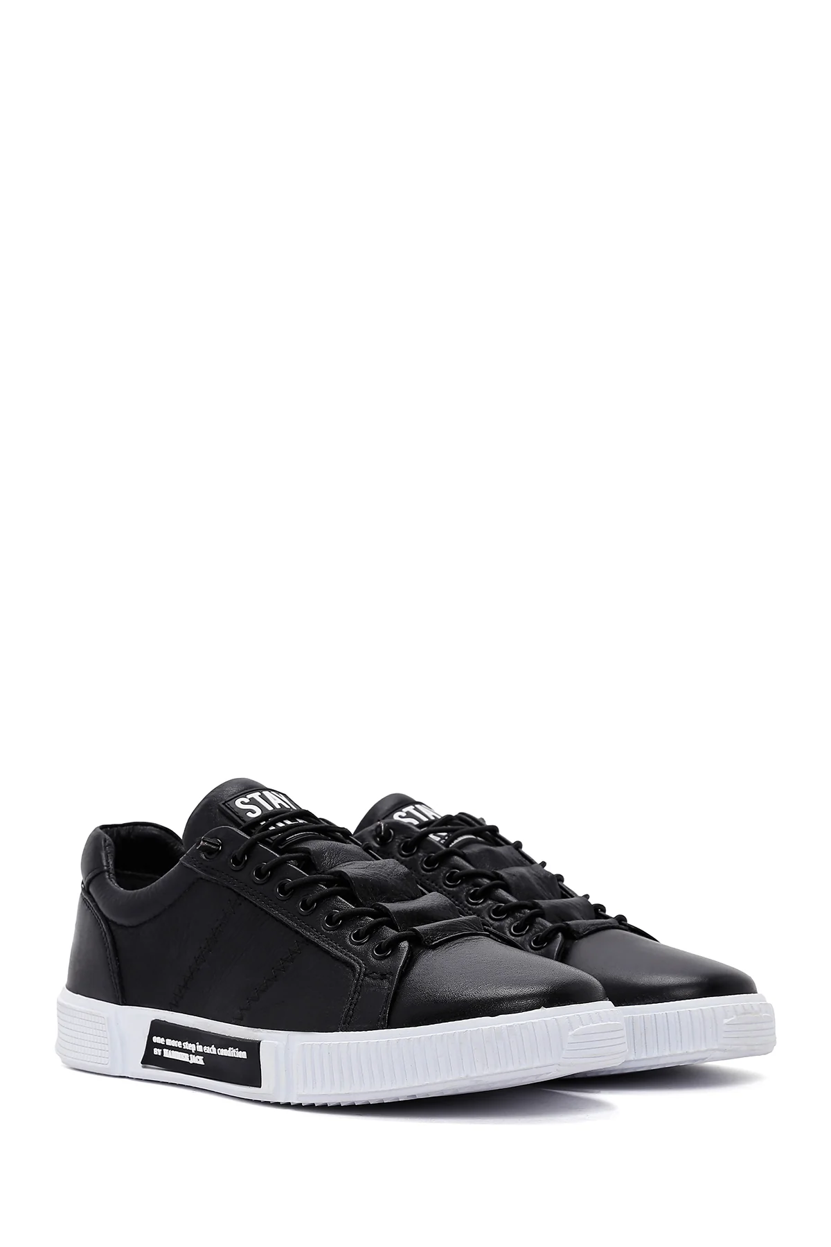 Hammer Jack Erkek Sıyah Toscana Deri Sneaker - Image 3