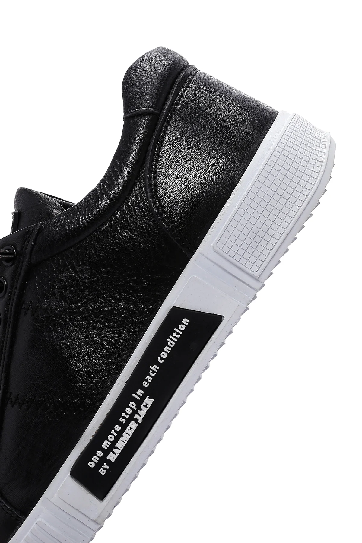Hammer Jack Erkek Sıyah Toscana Deri Sneaker - Image 7