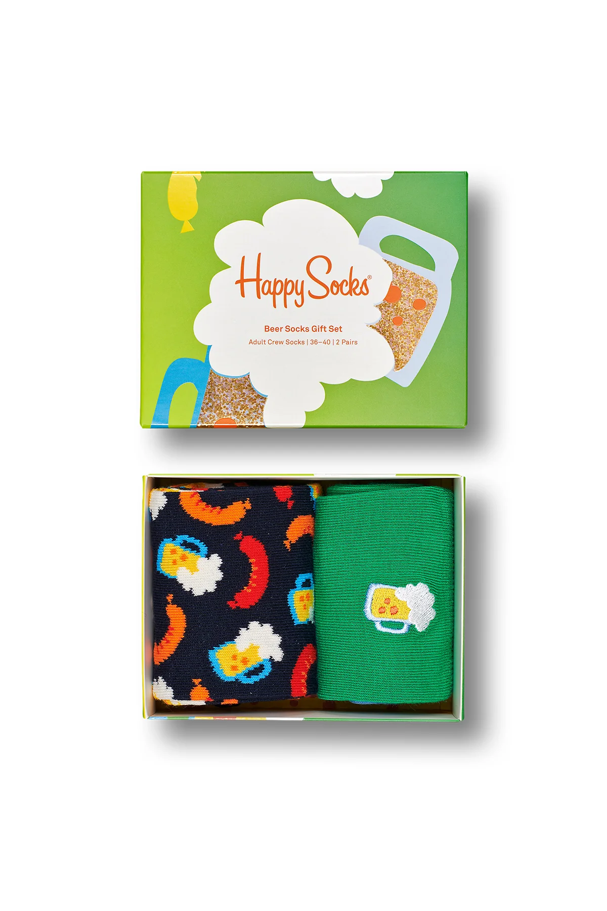 Happy Socks Erkek Çok Renkli Desenli Pamuklu 2'li Çorap Seti - Image 5