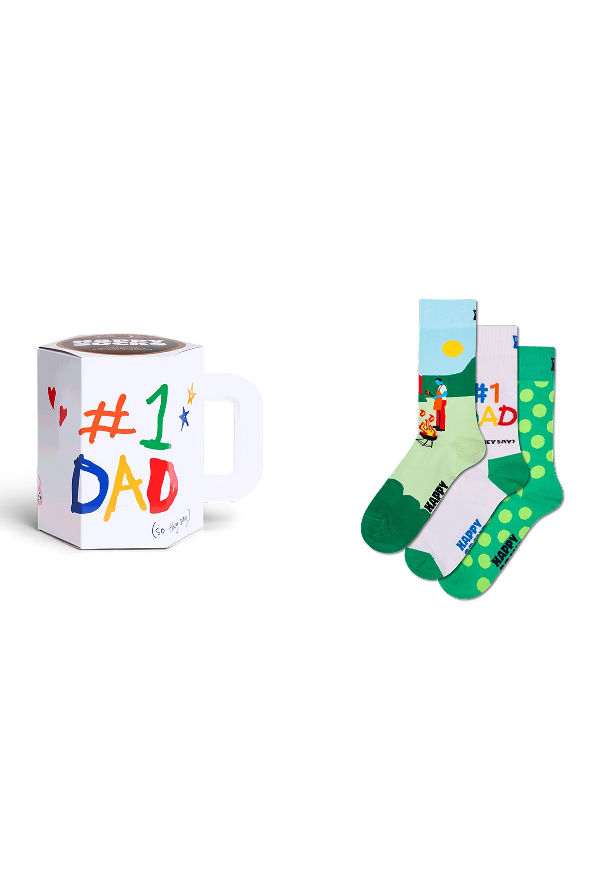 Happy Socks Erkek Çok Renkli Desenli Pamuklu 3'lü Çorap Seti - Image 6