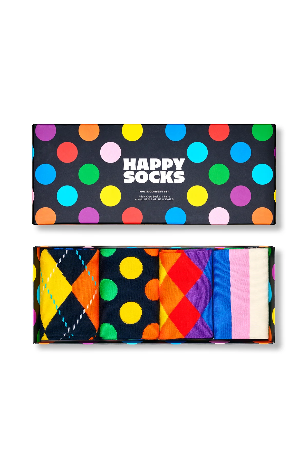 Happy Socks Erkek Çok Renkli Desenli Pamuklu 4'lü Çorap Seti - Image 6