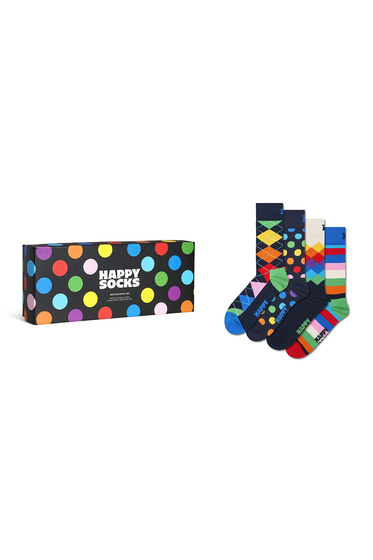 Happy Socks Erkek Çok Renkli Desenli Pamuklu 4'lü Çorap Seti - Image 8